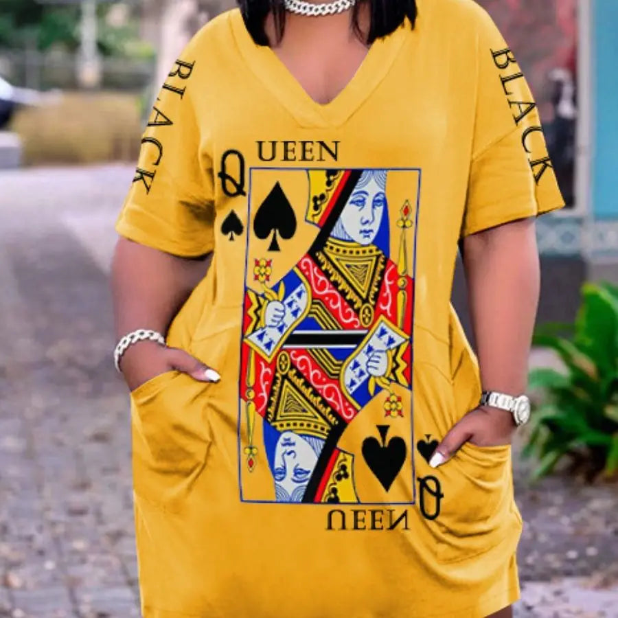 Women's Loose  Short Sleeved Summer Plus Size Dress