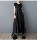 Unique Style New 2025 Summer Korean Style Woman Black Sleeveless Sundress Loose Fit Girls Casual Beach Cute Sun Dress JKXD057