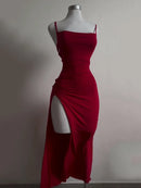 2025 explosive new Black WineRed dress summer high sensibility halter strap Spice Girl bag hip dress
