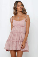 Spaghetti Strap Flower Chiffon Mini Dress