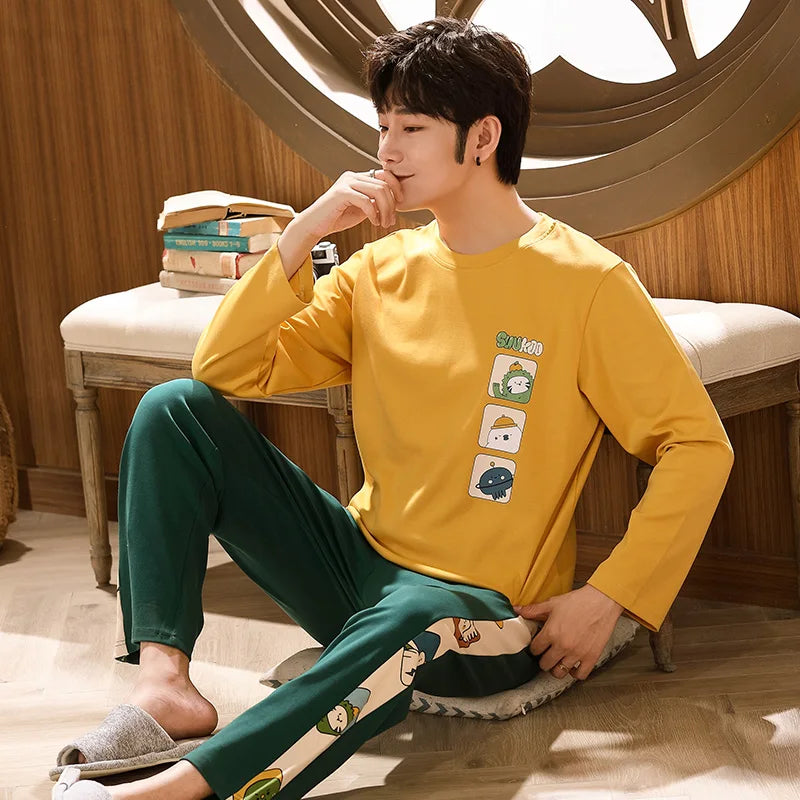 Autumn Plus 5XL Knitted Men's Sleepwear