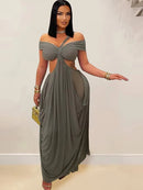 Hollow Out Backless Long Dress