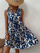 Women's Sleeveless Floral Print Dress