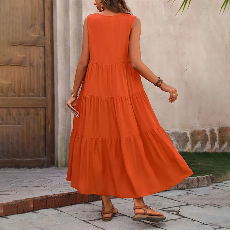 Long Loose Ruffle Dress
