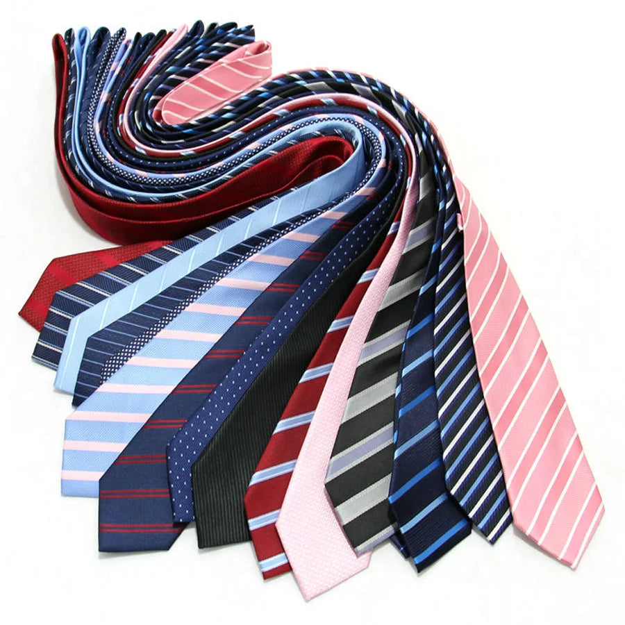 New 7CM Mens Ties Striped Necktie Formal Classic Business Neck Ties Jacquard Woven Necktie For Men Groom Wedding Party Neckwear