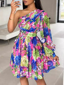 Off Shoulder Boho Print Women Dress