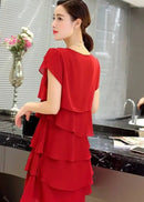 Women Ruffle Short Sleeve Dress