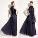 Sleeveless Chiffon Maxi Satin Long Silk Dress