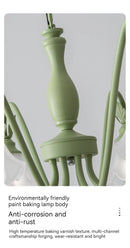 Green Pastoral Style Flower Pendel Chandelier