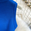 Fashion Y2K Letters Knitted Women Dress Sexy Tank Sleeveless Slim Elastic Bodycon Summer Dress Streetwear Vestidos