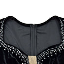 Deep V- Neck Velvet Dress