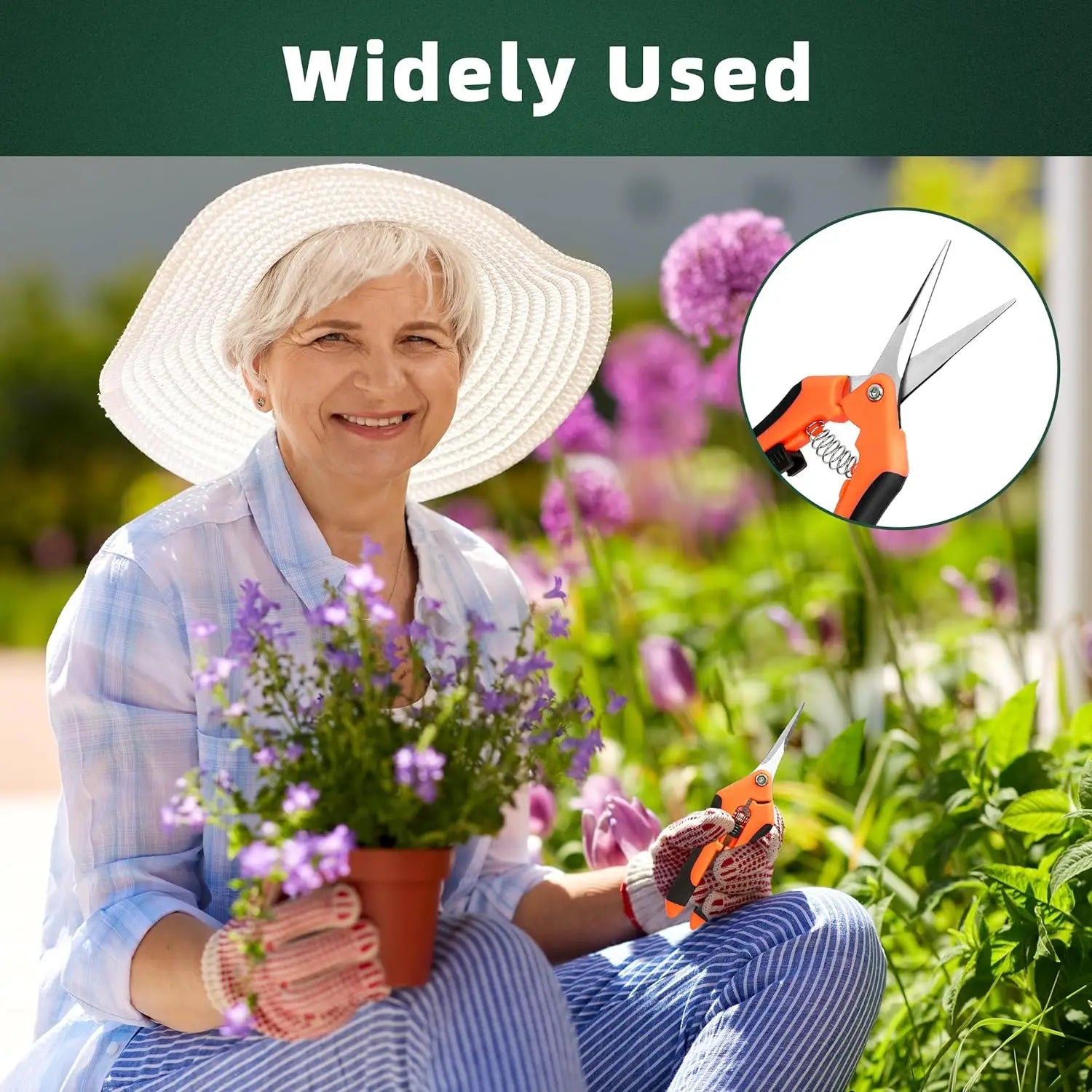Straight-bladed pruning shears