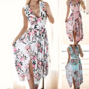 Women's V-Neck Print Maxi Dresses