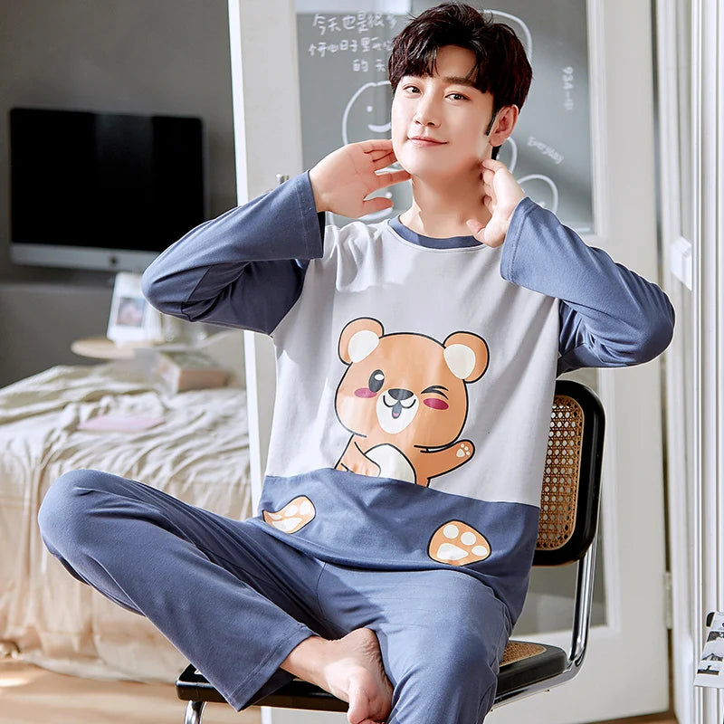 Autumn Plus 5XL Knitted Men's Sleepwear