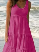 Sleeveless Ruffles Loose Sundresses