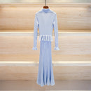 traf 2025 woman summer dress knitted ruffles corset elegant long skirt y2k New fashion high quality ruffle sleeves party dress