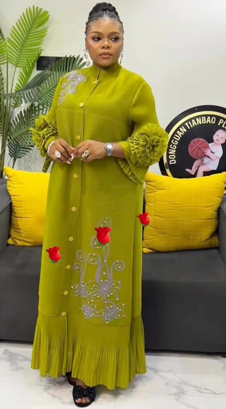 Women Lapel Flower Dress