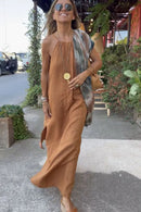 Women's Sleeveless Loose-fitting Spring Cotton Linen Dress