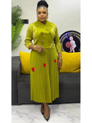 EGRM Miyake Folds Pleated Dress For Women 2025 New Printed Suit Collar Fashion A-line Skirt Elegant Party Women's Clothing 6R578