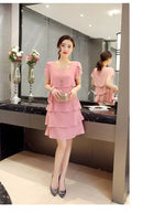 Women Ruffle Short Sleeve Dress