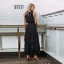Women's Sleeveless Dot Loose Dresses