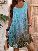 Women Summer Sleeveless Bohemian Dress Exclusive Print Vacation Dress  Birthday Dress for Women Beach Dress Dress for Women