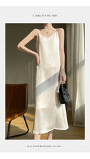 2025 New 100% Anti Wrinkle Mulberry Silk Strap Dress for Women's Summer New Loose Long Skirt