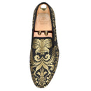 Piergitar 2023 New Upgrade Style Baroque Gold Jacquard Silk Men Loafers For Party Pair With Gold Suit Plus Size Moccasins