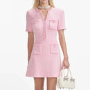 traf 2025 woman tight dress knitted tassel stretch corset elegant women's dress y2k clothes New fashion pink hip skirt