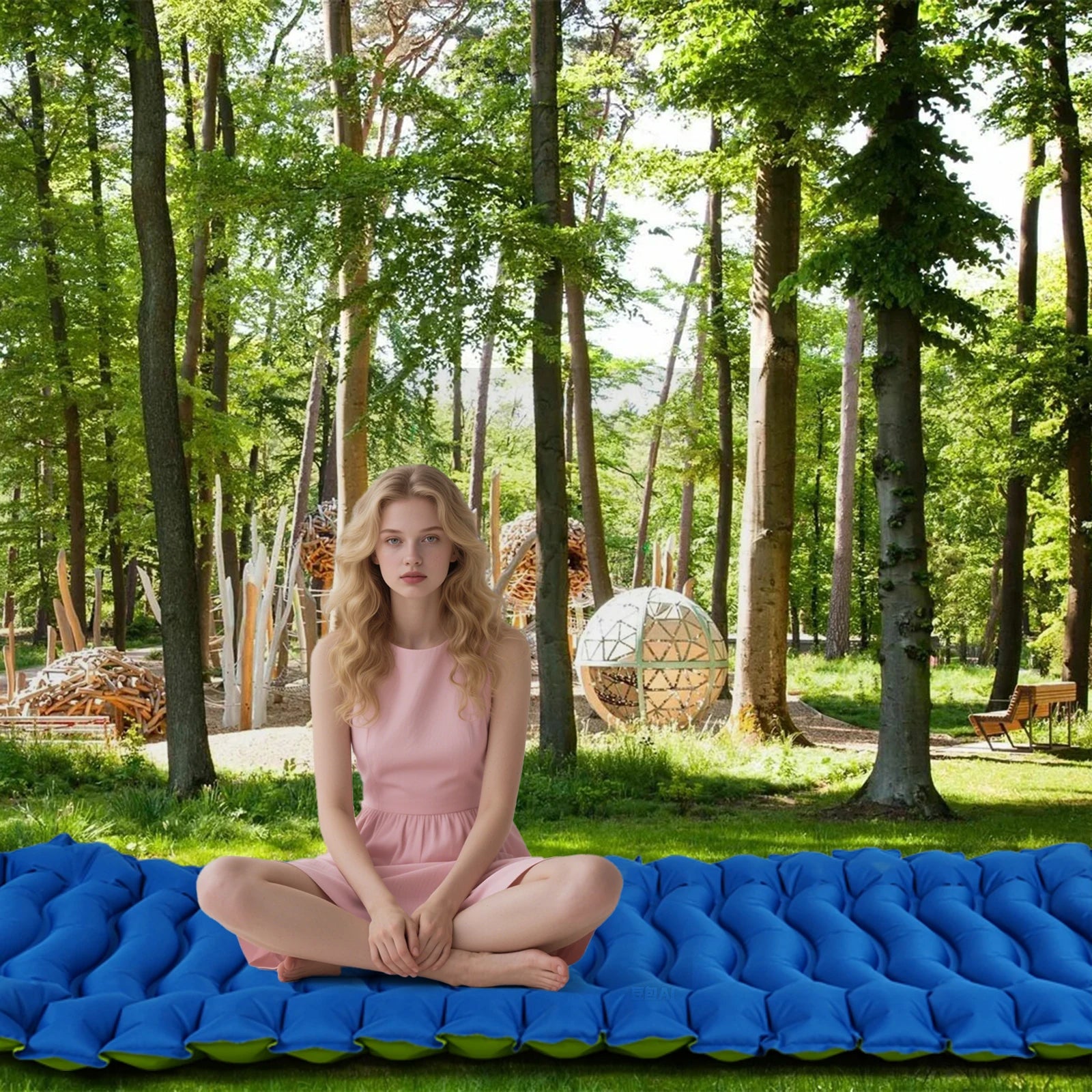Outdoor camping super thick 4-inch inflatable sleeping mat