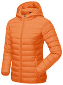 TACVASEN Winter Hooded Puffer Jacket Womens Quilted Warm Coats Casual Windbreaker Waterproof Padded Lightweight Outdoor Outwear