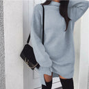 Women's Oversized Turtleneck Asymmetrical Pullover Dress