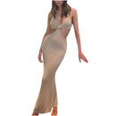 Women's backless spaghetti strap dress