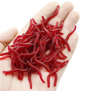 50/100PCS Soft Lure Bass Bream Bloodworm Fishing Earthworm
