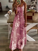 Hot Summer AmazoneBayNew Women's Clothing Sexy Low Cut Printed Floral Strap Dress