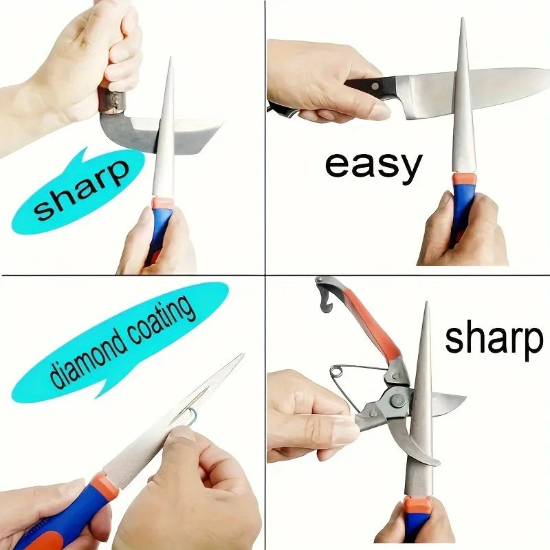 Diamond Sharpener Sharpener Metal Double Sand File Scissors