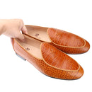 Piergitar Italy Toscana Imported Crocodile Pattern Calfskin Slip-On Loafers Handmade Men's Moccasin For Fashion Party And Prom