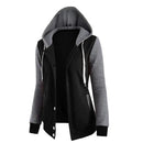 Drawstring Women Jacket Fall Winter Color Block Sports Hoodie Jacket Button Hooded Long Sleeve Hoodies Jogging Women Sweatshirts
