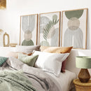 Sage Green Botanical Abstract Boho Geometry Wall Art