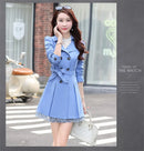 2025Spring Autumn New Windbreaker Coat Women Fashion Slim Mid Long Lace Trench Coat Female Casual Double-breasted Outerwear Tops
