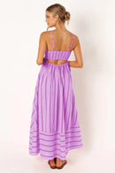 Spring And Summer Striped Vest Backless Large Swing New Dress For Women, Collarless And Sleeveless Oversized Swing Dress