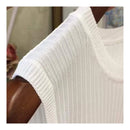 Summer New Fashion O-neck Sleeveless Casual Thin Tops