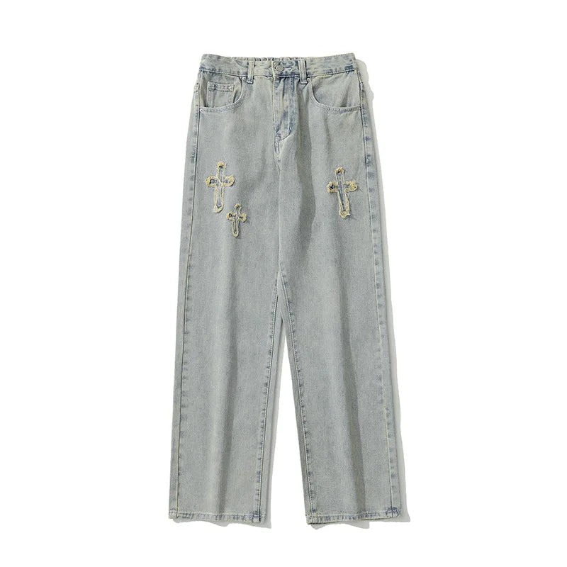 High street wide leg long pants