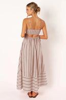 Spring And Summer Striped Vest Backless Large Swing New Dress For Women, Collarless And Sleeveless Oversized Swing Dress