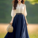 Women's V-Neck Half Sleeve Dress