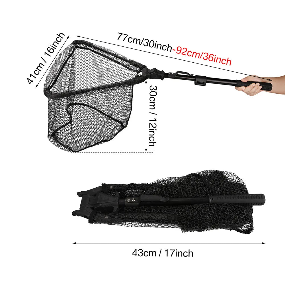 Telescopic Landing Net Folding Fishing Pole