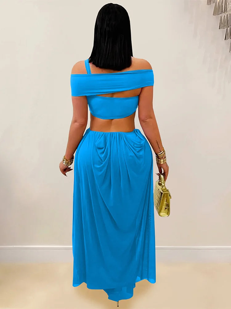 Hollow Out Backless Long Dress