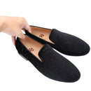 Mens Smoking Slippers with Breathable Leather Insoles and Handmade Sequins for Proms And Parties