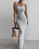 Gradient Printed Long Dress Summer New Women's Fashionable Printed Sexy Sleeveless Suspender Slim Fit Hip Hugging Long Dress