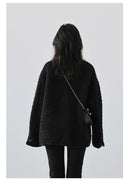 CHIC VEN Women's Woolen Coat Heavy Industry Down Jacket Vintage V-Neck Woman Down Coat Female Tops Autumn Winter 2024